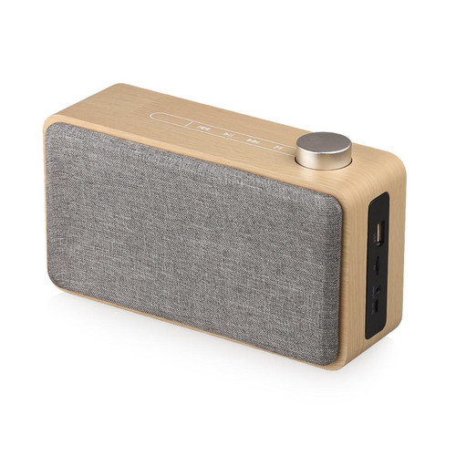 Universal - Haut-parleur Bluetooth portable en bois Subwoofer sans fil Boîte stéréo support lecteur de musique | Haut-parleur portable (grain de bois jaune) Universal  - Enceinte PC