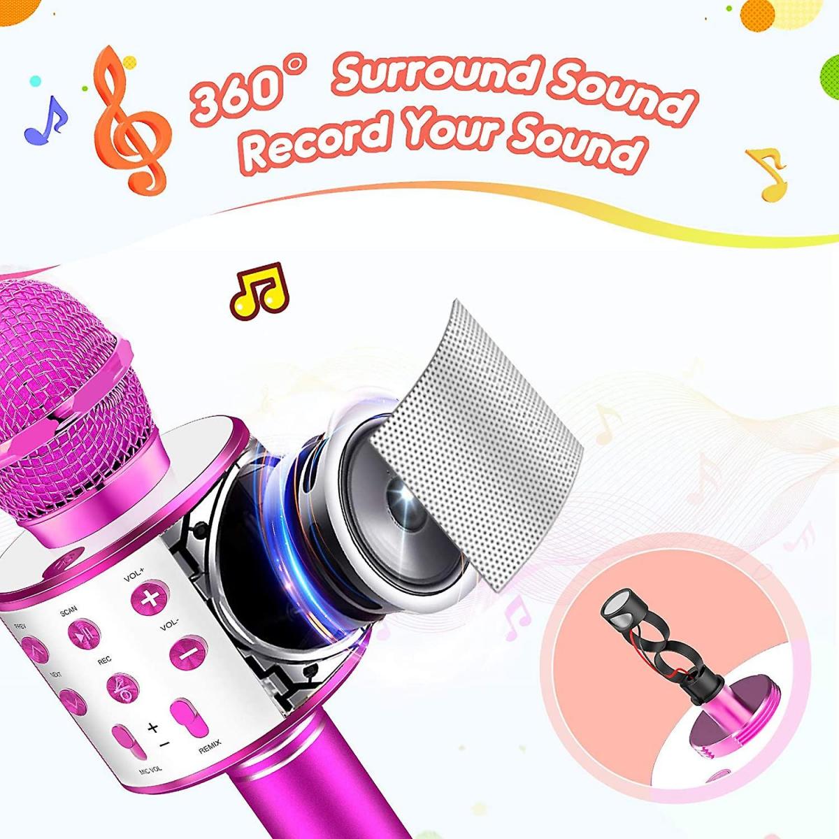Universal - Jouet amusant pour les filles 3-12 ans, micro pour enfants micro  karaoké (rose) - Microphone - Rue du Commerce