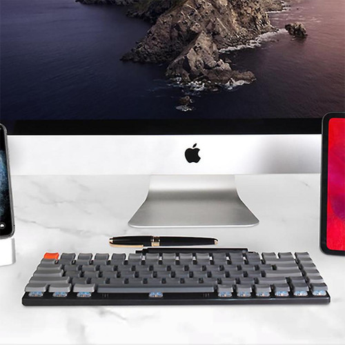 Universal K3 A V1 Interrupteur clavier mécanique ultra mince sans fil rétroéclairé blanc pour Mac (Interrupteur rouge)