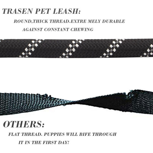 Equipement de transport pour chien Laisse en nylon à réflexe rond pour gros chien Crochet renforcé pour gros chien Harnais de traction Poignée confortable |