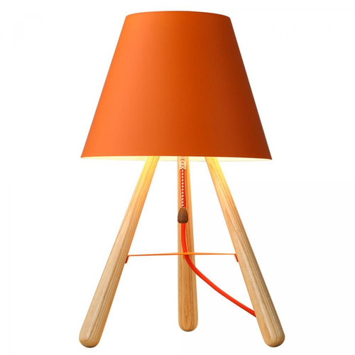Universal - Lampadaire en bois massif de 28 cm, 220V E27 sans ampoule, Lampe de table pour la chambre à coucher de la maison, Lampe de table orange d'éclairage de recherche chaude(Bois) Universal  - Lampadaire orange