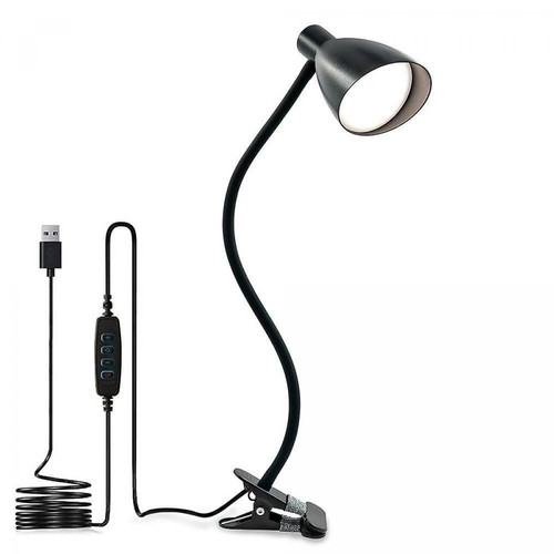 Universal - Lampe à clips LED HL-TJ8010A-7 Velot, 3 vitesses, 9,5 cm (noir) Universal  - Luminaires