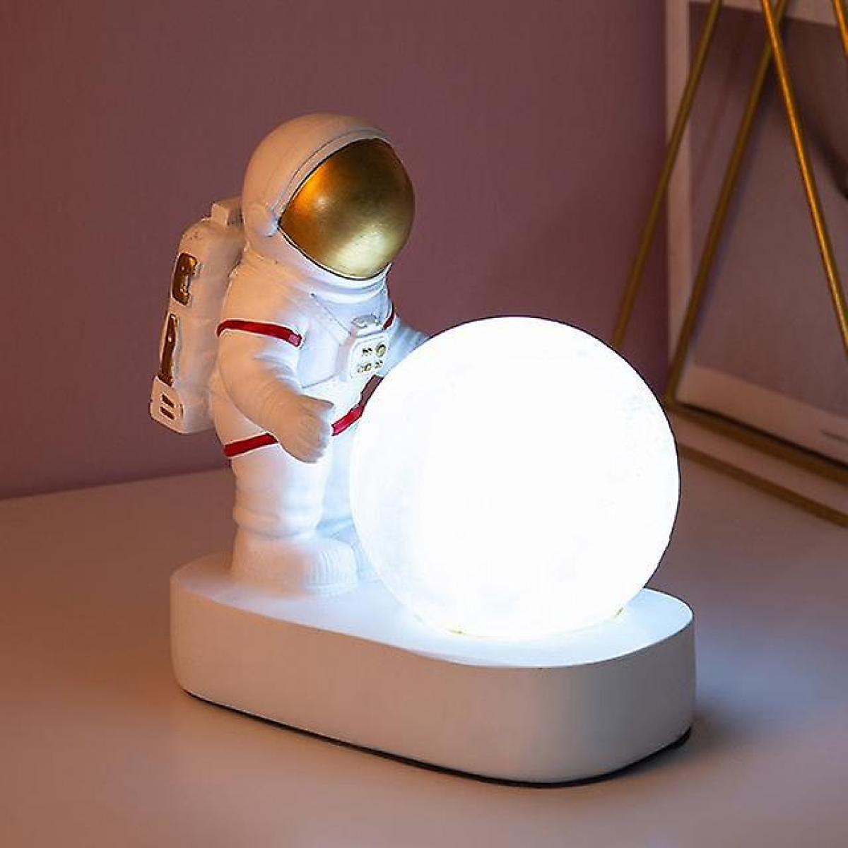 universal lampe de bureau moderne astronaute art deco table lumineuse en résine chambre idee salon grenier deco espace homme bureau lampe led (batterie or)  gold