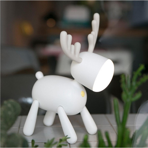 Universal Lampe de cerf LED USB rechargeable Lampe de lecture de bureau pour enfants et étudiants (blanc)
