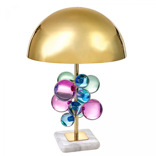 Universal - Lampe de table boule de cristal de couleur 35cm, lampe de table 220V E27 sans ampoule, lampe de table de cristal de couleur pour chambre de salon de luxe - Lampes à poser