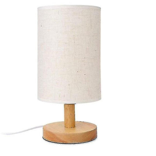 Universal - Lampe de table de table de chevet ronde avec nuance de tissu et bois massif pour chambre, salon Universal  - Table salon ronde bois