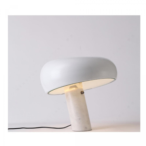 Universal Lampe de table en marbre aux champignons Lampe de table nordique Simple Personnalité Art Créatif Décoration Lampe de pont pour le salon Chambre à coucher(blanche)