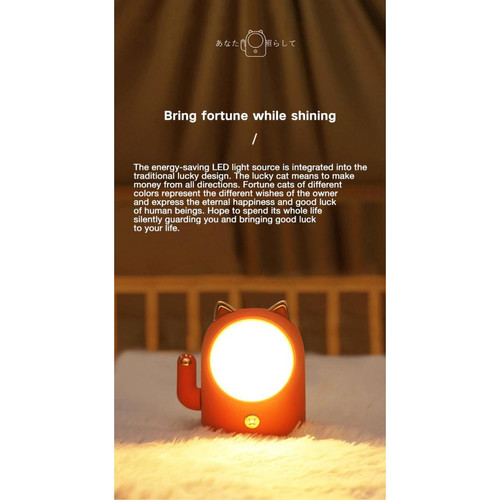 Universal Lampe de table lumineuse LED tactile dimmable recharge USB chat chanceux mignonne lampe de chevet chambre à coucher décoration famille enfants cadeaux créatifs | Lampe de nuit LED