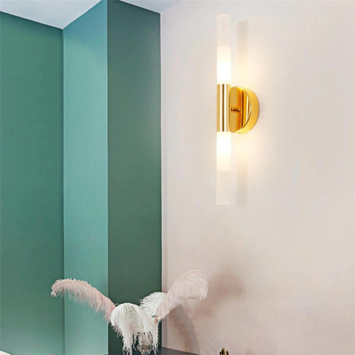 Universal Lampe murale dorée de 5W Lampe de chevet de chambre Éclairage mural de fond de salon Lampe frontale miroir de salle de bains LED (lumière chaude)