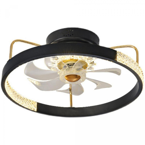 Universal - Lampe ventilateur de plafond de 50cm, télécommande tricolore de 220V, application LED80W Lampe ventilateur de plafond de salle à manger, cuisine équipée d'une lampe ventilateur et d'un pendentif de salon ventilateur intégré, noir Universal  - Plafonniers