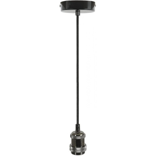 Universal - Lampe Vintage Suspension Set Noir Chrome - 1 Plafond Rose E27/Edison Accessoires Aluminium Universal  - Maison