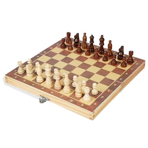 Universal - Le jeu d'échecs en bois avec 34 pièces est réglé avec une grande planche magnétique pliée avec 34 pièces stockées à l'intérieur. Le jeu d'échecs de voyage portable est réglé pour les enfants. Universal  - Jeu confinement Jeux & Jouets