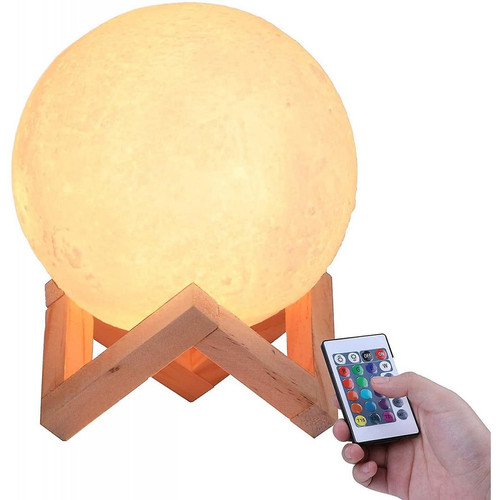 Universal - Lumière de lune 3D 15 cm 16 couleurs, USB rechargeable RGB Lumière de lune Touch Chambre Salon Café Anniversaire Noël Cadeau, (blanc chaud) Universal  - Plafonniers