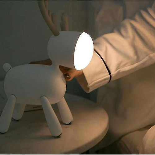 Universal Lumière de nuit, éclairage d'ambiance, lampe de cerf à LED, lampe de bureau pour enfants, blanc.