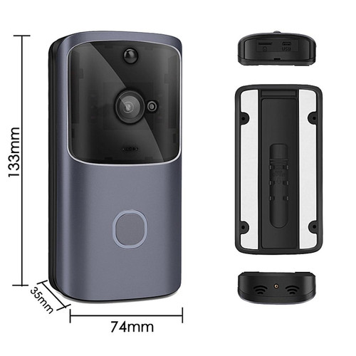 Universal - M10 sonnette wifi talkie-walkie intelligent IP contrôle d'accès téléphone porte haut-parleur caméra IR alarme sans fil caméra de sécurité | sonnette (gris) Universal  - Sécurité connectée