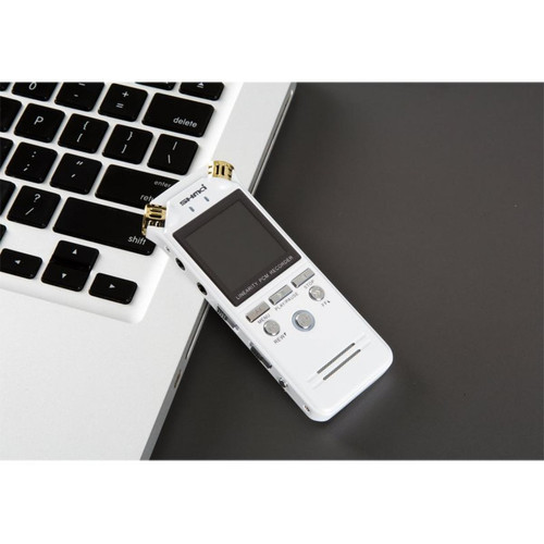 Universal - Magnétophone à activation vocale numérique de 1 536 kpps Mini choc ADC Contrôle du bruit Magnétophone audio Lecteur MP3(blanche) Universal  - Dictaphone