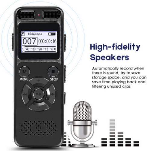 Universal Magnétophone audio numérique 32 Go Magnétophone portable professionnel MP3 pour l'appui opérationnel jusqu'à 64 G TF