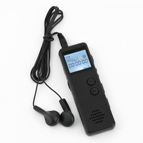 Studio d'enregistrement portatif Magnétophone audio numérique à distance USB de 32 Go avec une clé Enregistrement audio MP3 Magnétophone audio réducteur de bruit Lecteur MP3 128 Kbps |(Le noir)