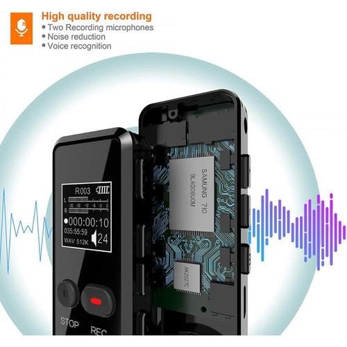 Universal Magnétophone numérique haute qualité enregistrement son ralentissement un bouton enregistrement reconnaissance vocale magnétophone MP3 |