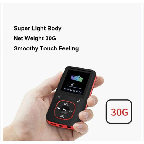 Universal Magnétophone numérique professionnel HD Musique réduite au bruit Lecteur vidéo MP3 Radio FM E-book Enregistrement audio Dictaphone(Rouge)