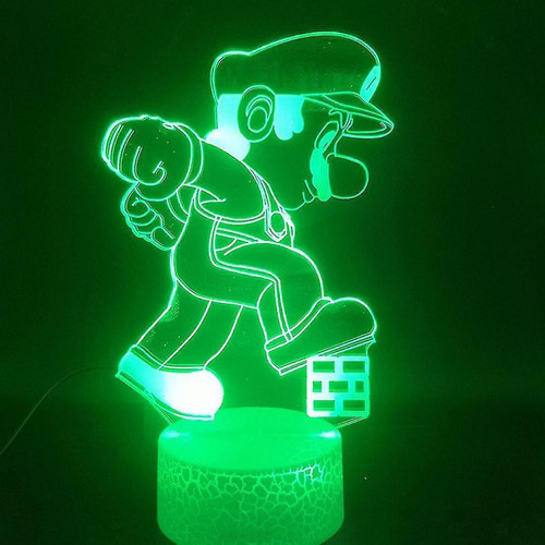 Universal - Mario Luigi Lampe de table 3D LED lumineuse pour chambre enfant.(blanche) Universal  - Lampes à poser