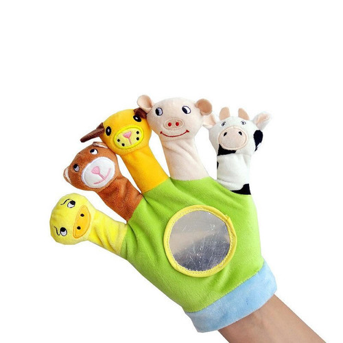 Universal - Marionnettes faites à la main pour bébés, dessins animés, peluches, doigts en tissu, marionnettes, gants, jouets éducatifs et lunettes de sécurité. Universal  - Marionnette main