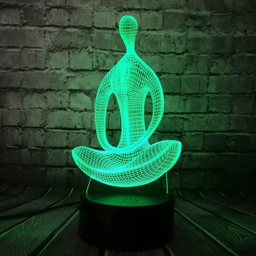 Universal - Méditation yoga cage forme veilleuse 3D diapositives optiques 7 couleurs intelligentes bouton tactile commande lampe de table pour la salle de déco vacances CREA Universal  - Luminaires