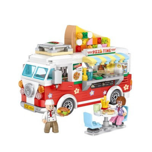 Universal - Mini Blocs City Series Street View Truck Fruit/Ice Cream Shop Learning Toys(Rouge) Universal  - Jeux & Jouets