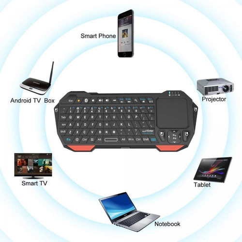 Pavé Numérique Mini-clavier Bluetooth avec pavé tactile, clavier IOS compatible avec projecteur Smart TV