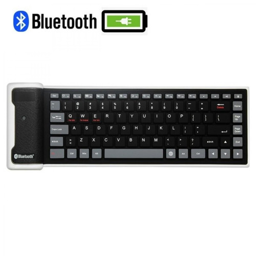 Universal - Mini clavier d'ordinateur sans fil Bluetooth ergonomique pliable porte-clés rechargeable portable en silicone clavier étanche iPad PC | clavier (noir) Universal  - Portable avec pave numerique