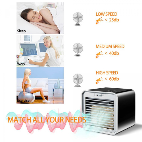 Ventilateur Mini climatiseur portable, humidificateur, refroidisseur d'air, purification de l'espace, grand ventilateur d'air pour le bureau de la maison.