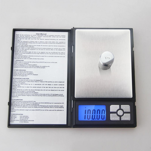 Balance de cuisine Universal Mini-peseuse numérique portable de 500 g * 0,01g Accessoires de cuisine de haute précision Outil de pesage électronique de laboratoire(Le noir)