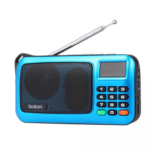 Universal - Mini radio FM portable PC haut-parleur lecteur de musique USB TF cassette écran LED récepteur stéréo HIFI radio FM numérique(Bleu) Universal  - Radio cassette
