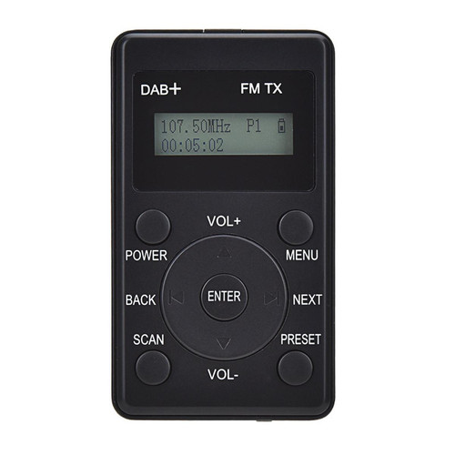 Universal Mini radio FM récepteur DAB + FM avec casque émetteur DAB FM portable radio numérique rechargeable USB Voyage quotidien | Radio(Le noir)