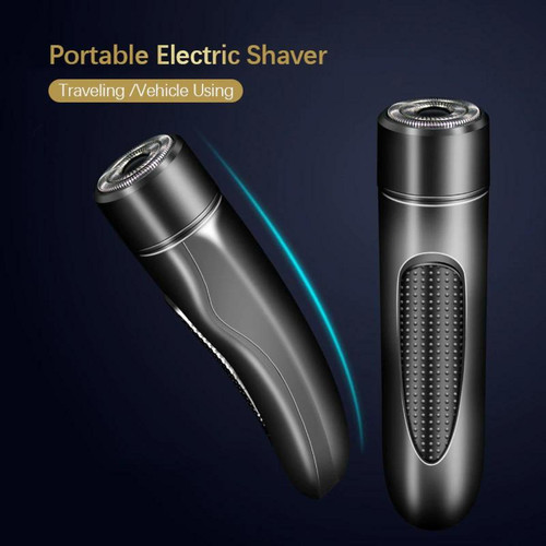 Universal Mini rasoir portable pour homme cheveux moustache machine à raser lame à deux vitesses lame flottante à 360 degrés 4500 rpm moteur USB rechargeable | rasoir électrique (noir)