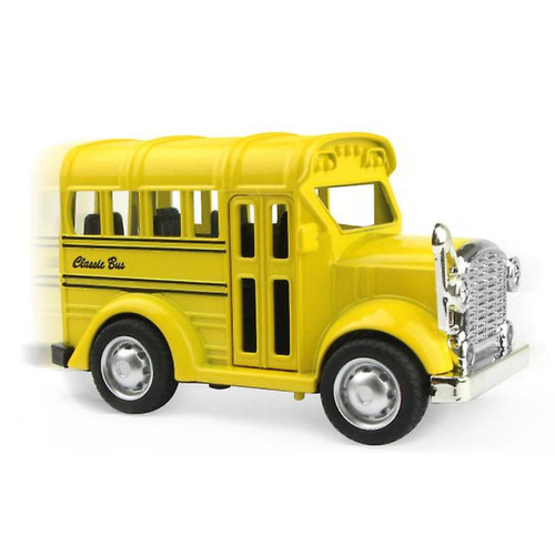 Universal - Minibus en alliage glissant et bus scolaire, modèle de voiture de simulation (jaune) Universal  - Bus scolaire