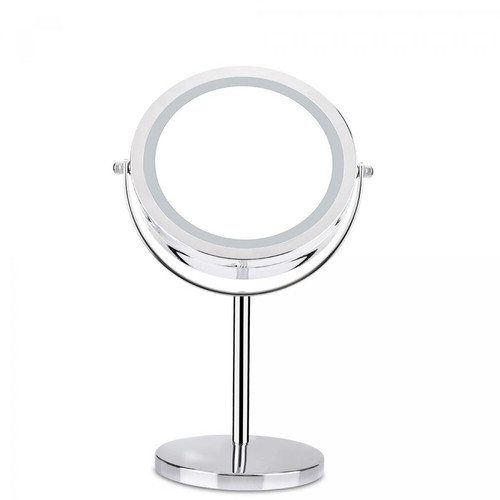 Universal - Miroir de maquillage à LED tournant à 360 degrés avec lumière LED agrandissement 10x Miroir de maquillage réglable 7 pouces miroir double face Universal  - Miroir de salle de bain