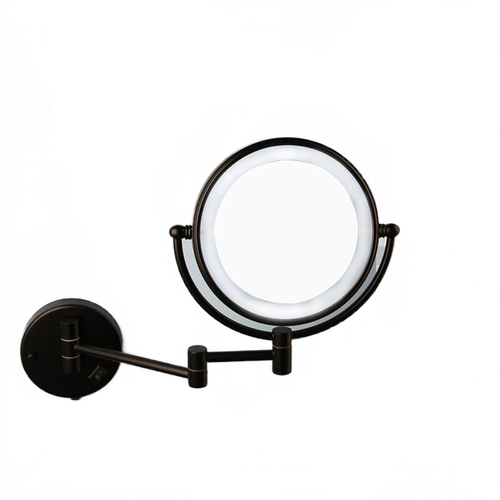 Universal - Miroir de maquillage noir mat LED mur extension pliant pliant 2  face miroir de lumière LED 3x miroir de baignoire agrandi