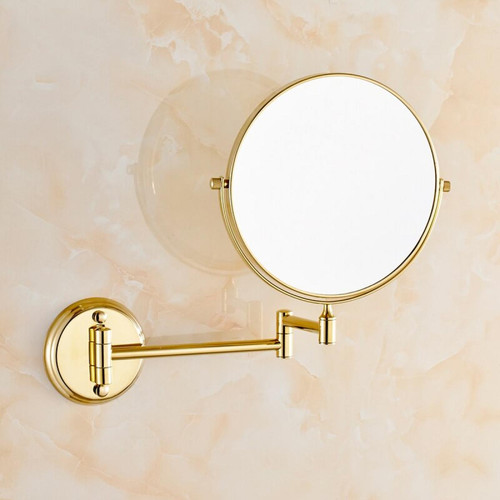 Universal - Miroir de salle de bains 8 pouces double face montage mural agrandissement miroir en laiton accessoires miroir de maquillage de salle de bains européenne |(Or) Universal - Miroir de salle de bain Simple