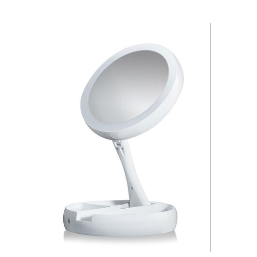 Universal - Miroir de toilette portable pliable éclairage LED miroir de toilette professionnel miroir de toilette réglable 270 degrés rotation | miroir de bain(blanche) Universal  - Miroir professionnel