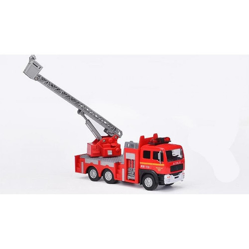Universal - Modèle de camion de pompiers en alliage 1: 36, camion à échelle, pétrolier à eau, jouet(Rouge) Universal  - Camion pompiers
