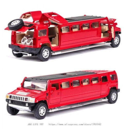 Universal - Émulation haute 1: 32 Alliage Hummer Limousine Métal Voiture Moulée Modèle Retrait Flash Musique Voiture Jouet Enfant Cadeau de Noël | Jouets Moulés(Rouge) Universal  - Hummer