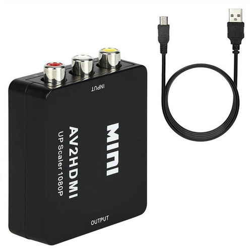Universal (Noir) Adaptateur HDMI à AV Mini Converter Cable CVBS RCA 1080p Composite Video Audio