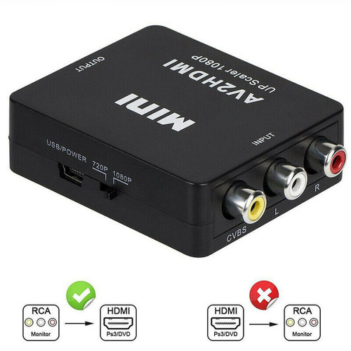 Universal - (Noir) Adaptateur HDMI à AV Mini Converter Cable CVBS RCA 1080p Composite Video Audio Universal  - DAC