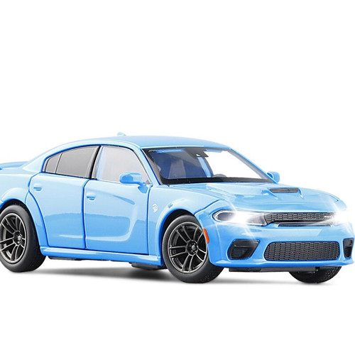 Universal - Nouveauté 1: 32 Dodge Challenger SRT Hellcat Sport Model Alliage Moulding Toy Car Simulation Collection Jouets pour enfants Cadeaux | Moulding Toy Car(Bleu) - Maquettes & modélisme
