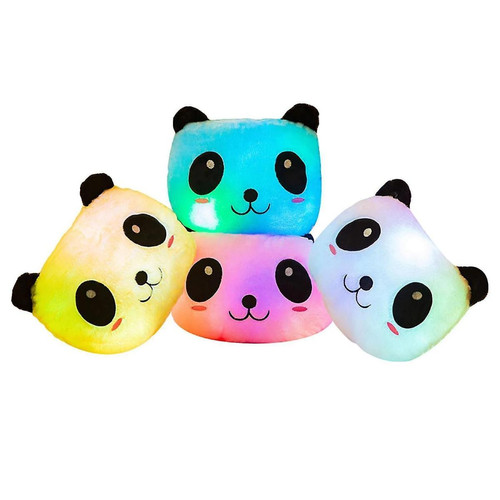 Universal Oreiller de panda brillant jouet en peluche géant panda poupée lumineuse panda oreiller | oreillers en peluche (jaune)