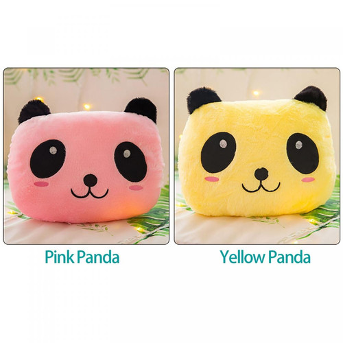 Doudous Oreiller panda lumineux peluche jouet géant poupée panda lumineux Saint Valentin couleur oreiller panda lumineux peluche oreiller 2021 | oreiller de luxe (jaune)