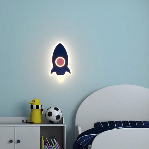 Universal - Personnalité créative Simple Children's Rocket Three -Color Wall Lampe - Luminaires Bleu