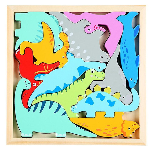 Universal - Petit enfant bois jurassique dinosaure tri empilement jouet bloc puzzle Universal  - Puzzles