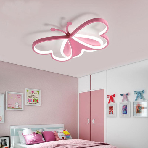 Universal - Plafonnier 50cm 36W Nordic chambre d'enfant lampe de chambre à LED plafonnier infini lumière rose dessin animé papillon chambre à coucher lumière AC85-265V plafonnier(Rose) Universal  - Plafonniers